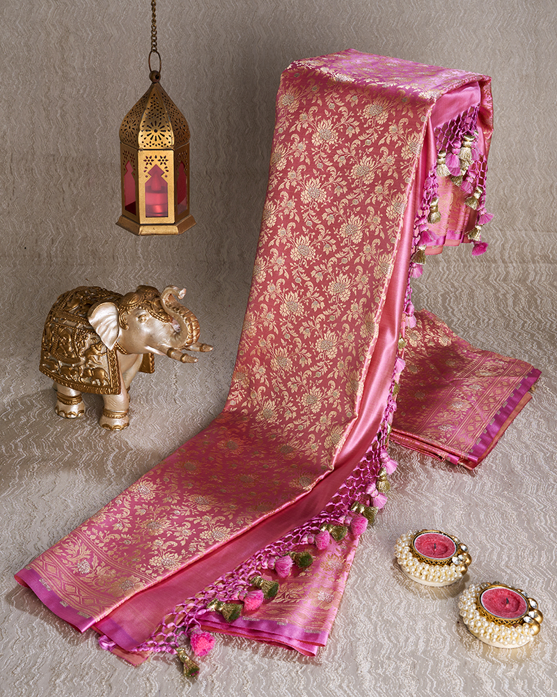 NOOR PARI 7 MAIN Mushroo Silk Shikargah Banarasi Saree - Image 1